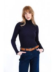 Ribbed sweater, turtleneck