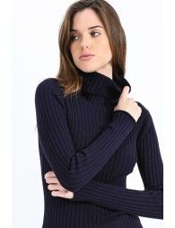 Ribbed sweater, turtleneck