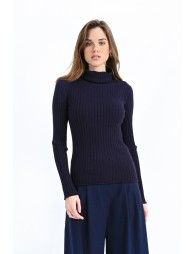 Ribbed sweater, turtleneck