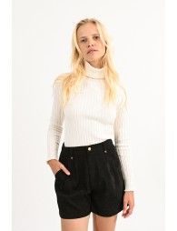 Ribbed sweater, turtleneck