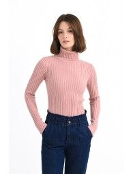 Ribbed sweater, turtleneck