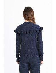 Openwork knit jumper at the shoulders