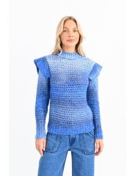 Tie & Dye sweater with ruffled shoulders