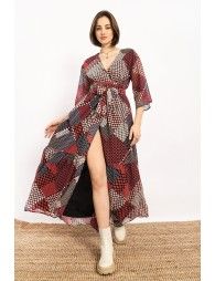 Maxi fake wrap dress