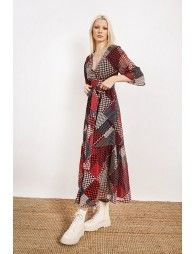 Maxi fake wrap dress