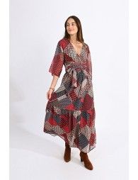 Maxi fake wrap dress