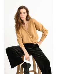 Soft knit wrap pullover
