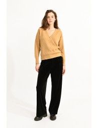 Soft knit wrap pullover