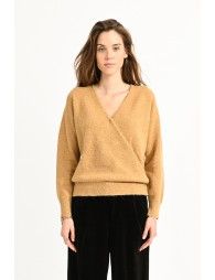 Soft knit wrap pullover