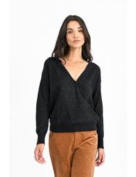 Soft knit wrap pullover