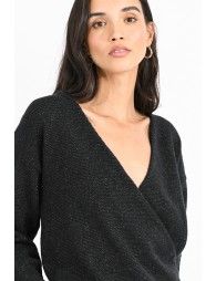Soft knit wrap pullover