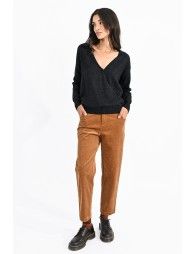 Soft knit wrap pullover