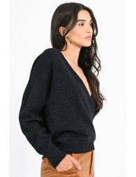 Soft knit wrap pullover