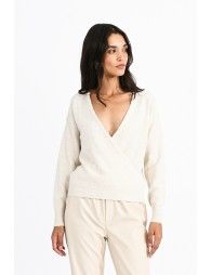 Soft knit wrap pullover