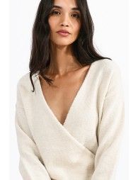 Soft knit wrap pullover