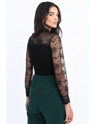 Lace yoke jumper