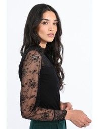 Lace yoke jumper