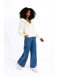 Ruffled v-neck jumper