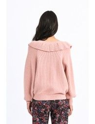 Ruffled v-neck jumper