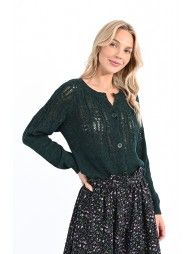 Openwork knit cardigan