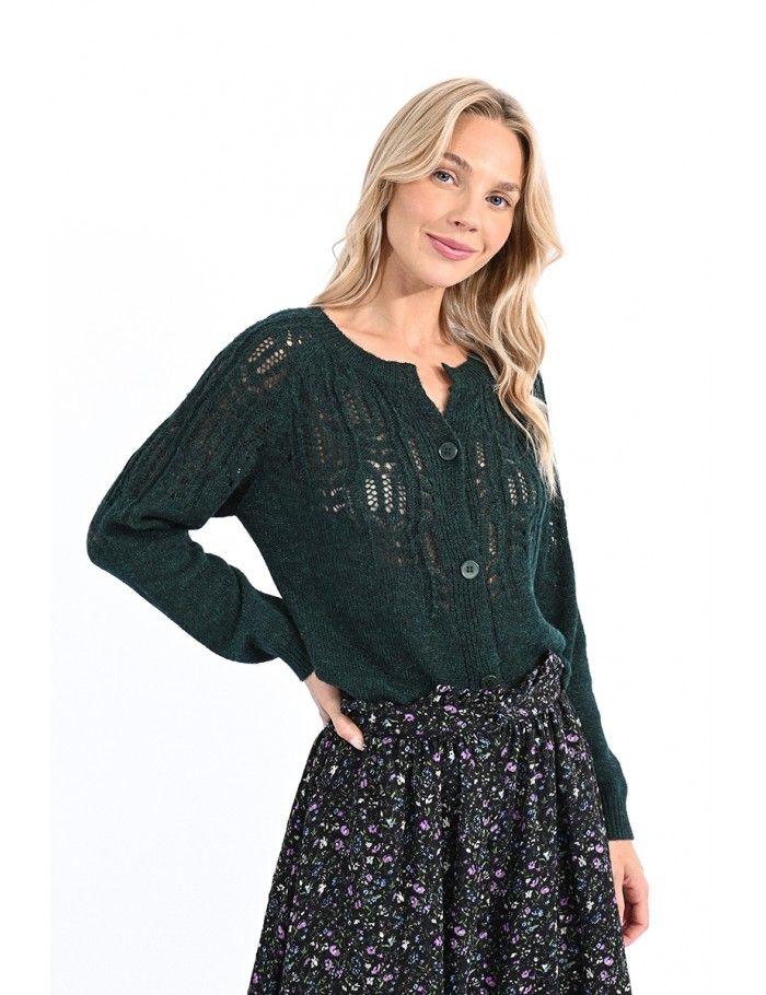 Openwork knit cardigan