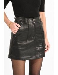 Vegan leather mini skirt
