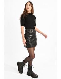 Vegan leather mini skirt