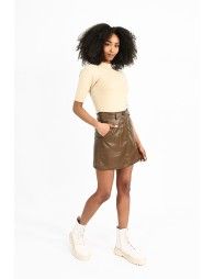 Vegan leather mini skirt