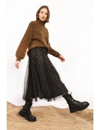 Tulle skirt and its printed lining