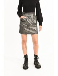 Mini skirt with iridescent herringbone