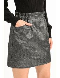 Mini skirt with iridescent herringbone