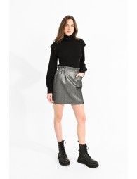 Mini skirt with iridescent herringbone