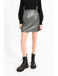 Mini skirt with iridescent herringbone