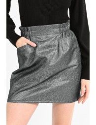 Mini skirt with iridescent herringbone