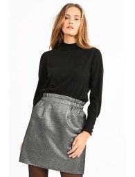 Mini skirt with iridescent herringbone