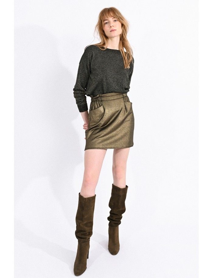 Metallic mini skirt
