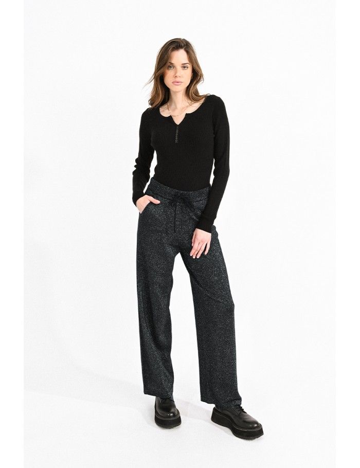 Knitted pants with lurex touch
