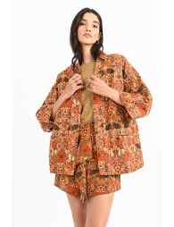 Printed kimono jacket