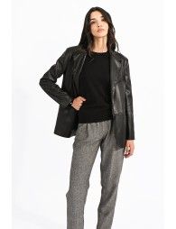 Vegan leather blazer