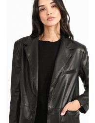 Vegan leather blazer