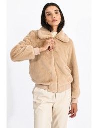 Zipped faux fur jacket