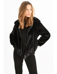 Zipped faux fur jacket