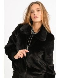 Zipped faux fur jacket