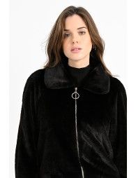 Zipped faux fur jacket
