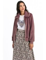 Zipped faux fur jacket