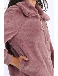 Zipped faux fur jacket