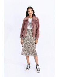 Zipped faux fur jacket