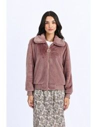 Zipped faux fur jacket