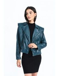 Vegan leather biker jacket