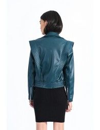 Vegan leather biker jacket